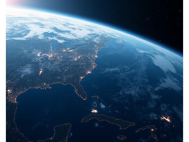 衛星から撮影された地球と海洋の広大な景色